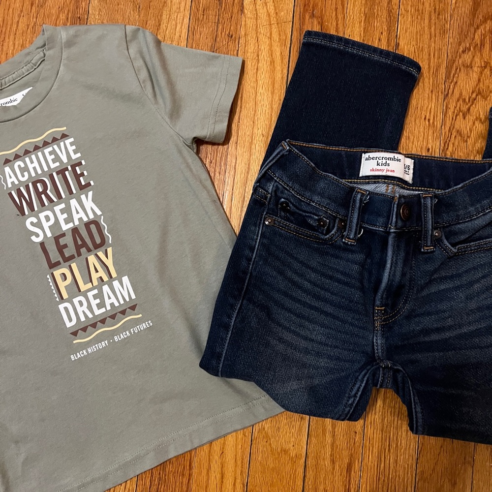 Abercrombie boys skinny jeans and tee 5/6